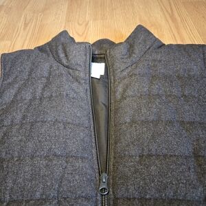 J.Jill Quilted Puffer Vest Women’s Size Large Gray Zip Front‎ Layering Fall